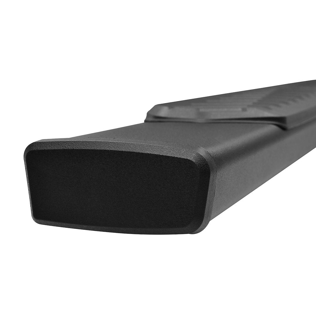 Westin 2853785 Automotive 28-53785 - Nerf Bar; R5 Series; With Step Pads; 5 Inch Rectangular Straight; Powder Coated; Black; Aluminum; With Black End Caps; Rocker Panel Mount; With Injection Molded Bracket Covers