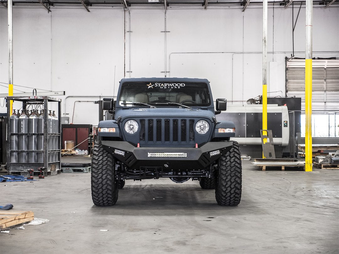 Road Armor 5183XFSPB Skid Plate; SPARTAN™; Bumper; Powder Coated; Satin Black; Steel