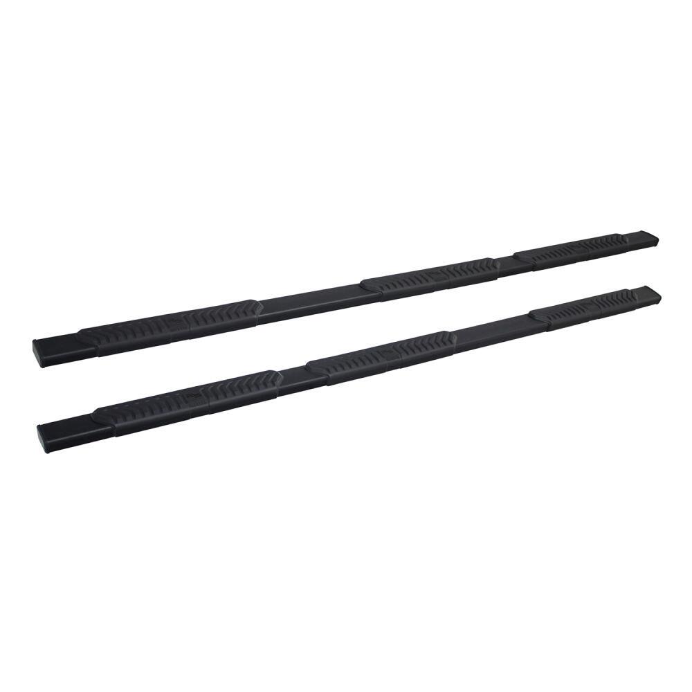 Westin 28534315 Automotive 28-534315 - Nerf Bar - Truck Wheel To Wheel; R5 Modular Series; With Step Pads; With Bed Step; 5 Inch Oval Straight; Powder Coated; Black; Steel; With Black End Caps; Rocker Panel Mount