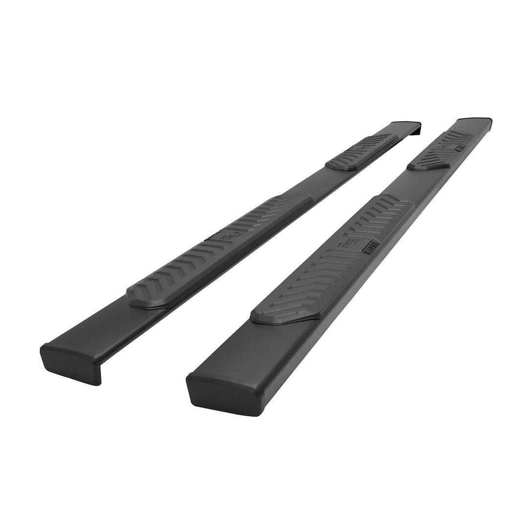 Westin 2853785 Automotive 28-53785 - Nerf Bar; R5 Series; With Step Pads; 5 Inch Rectangular Straight; Powder Coated; Black; Aluminum; With Black End Caps; Rocker Panel Mount; With Injection Molded Bracket Covers