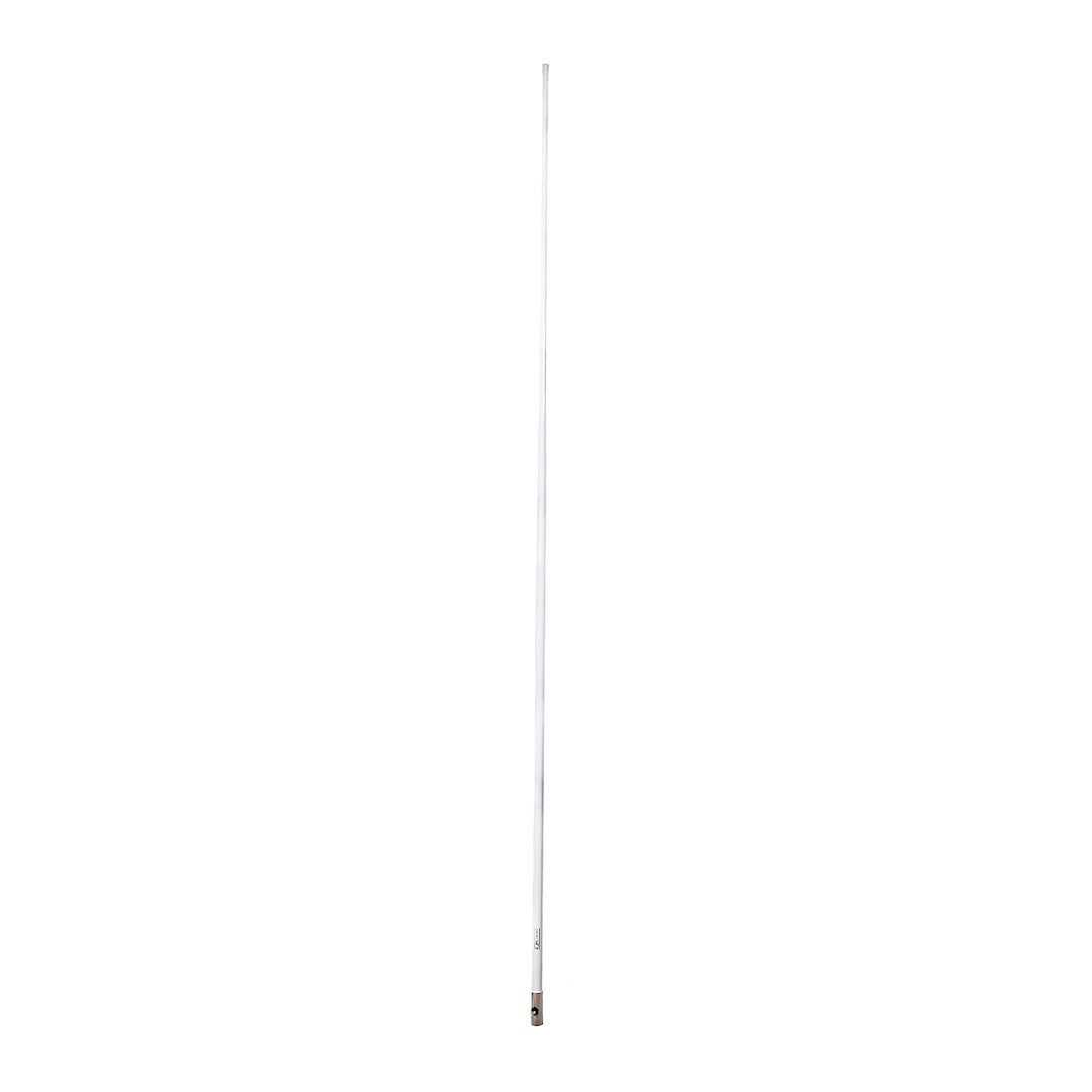 KJM A786AMFM A786-AMFM - AM/ FM Antenna; 8 Foot Length; T-Top/ Hard-Top Mount; 20 Foot RG-58 Length Cable; High-Gloss Polyurethane Finish; White; With 1 Inch - 14 Threaded Stainless Steel Ferrule And Motorola® Plug