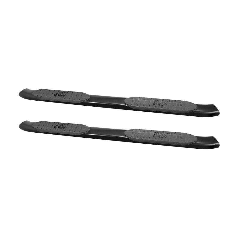 Westin 2153835 Automotive 21-53835 - Nerf Bar; PRO TRAXX®; With Step Pads; 5 Inch Oval Bent; Powder Coated; Black; Steel; With Welded End Caps; Rocker Panel Mount