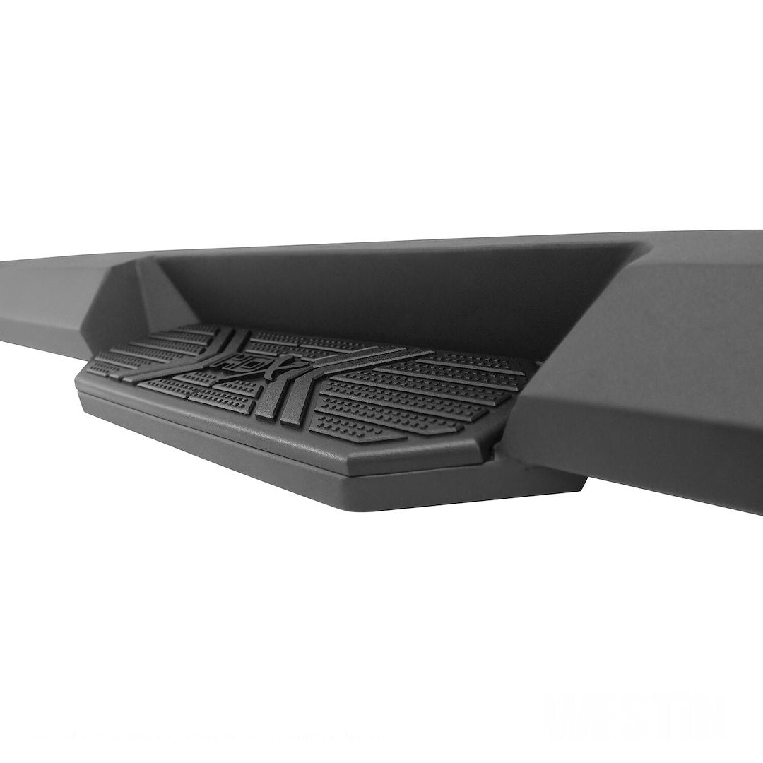 Westin 5624085 Automotive 56-24085 - Nerf Bar; HDX Xtreme; With Step Pads; 3 Inch Square Straight; Textured Powder Coat; Black; Steel; With Welded End Caps; Rocker Panel Mount