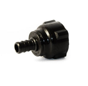 Ecopoly 29856 Elkhart Supply  - Fresh Water Fitting; ; Adapter; 1/2 Inch Hose Barb x 3/4 Inch Female Pipe Thread Swivel End Nut; Straight; Black; Polymer; Single; With Barcoded