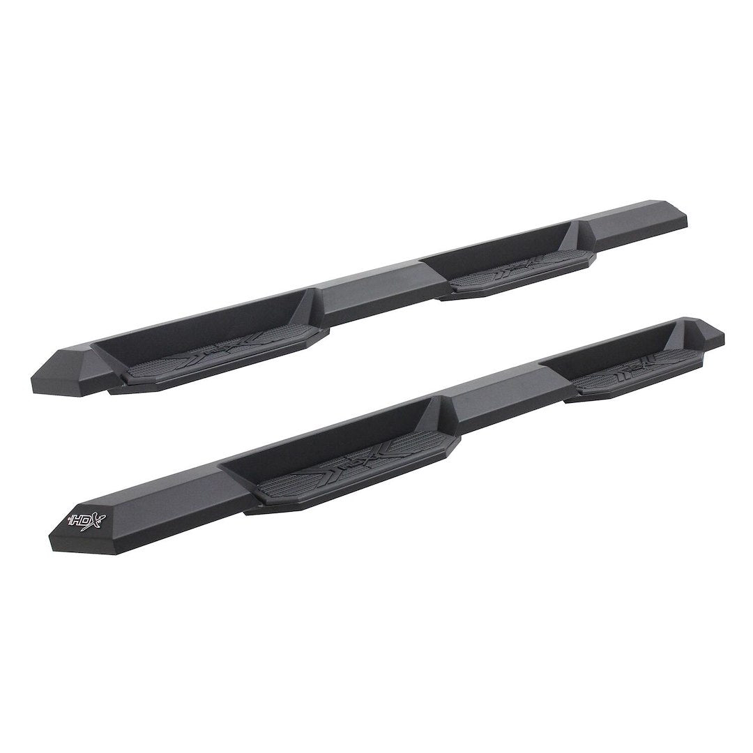 Westin 5624075 Automotive 56-24075 - Nerf Bar; HDX Xtreme; With Step Pads; 3 Inch Square Straight; Textured Powder Coat; Black; Steel; With Welded End Caps; Rocker Panel Mount