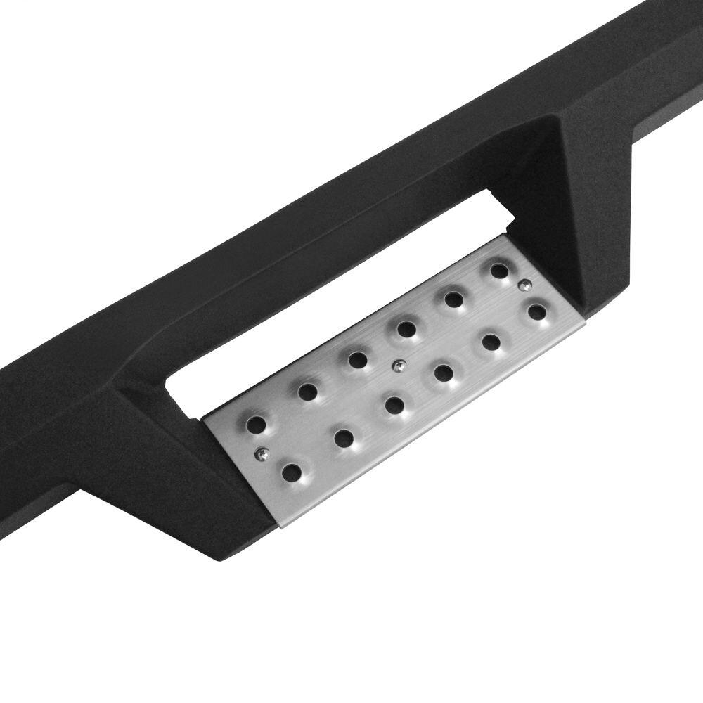 Westin 56140152 Automotive 56-140152 - Nerf Bar; HDX; With Drop Down Steps; 3 Inch Square Straight; Powder Coated; Black; Stainless Steel; With Welded End Caps; Rocker Panel Mount; With Polished Diamond Plate Step Pads On Drop Down Steps