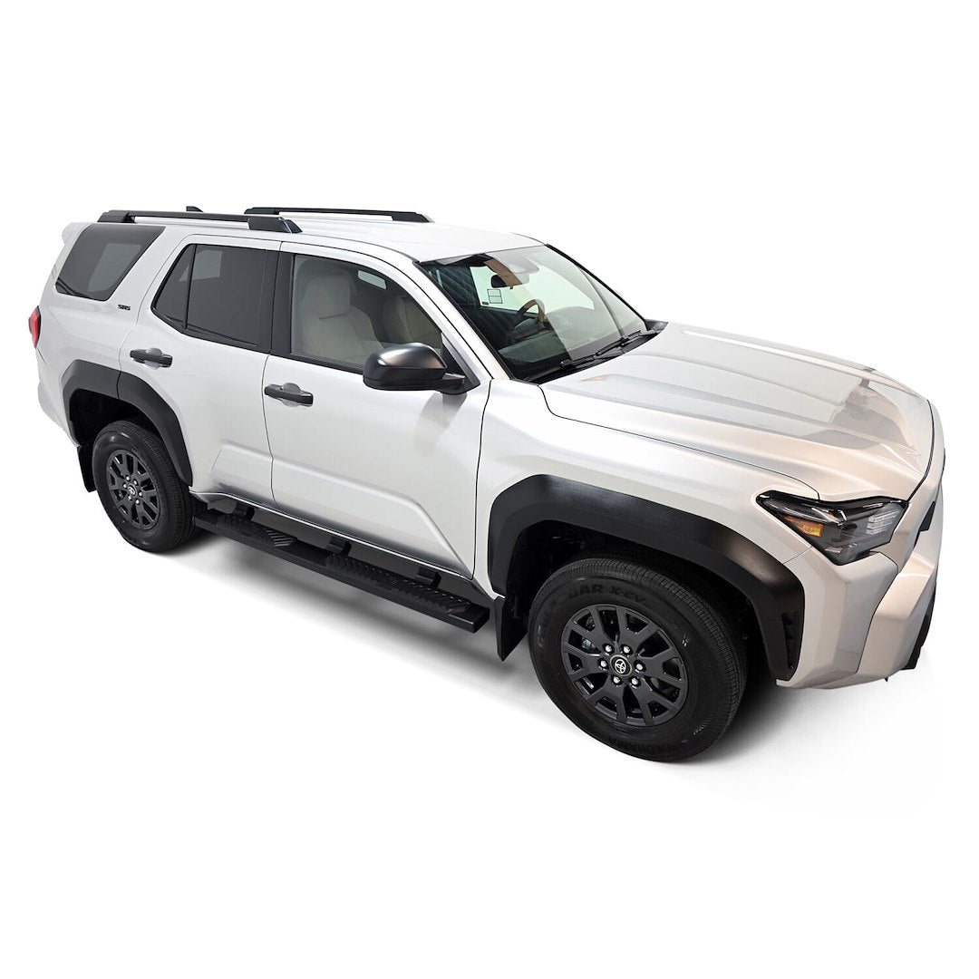 Westin 2853785 Automotive 28-53785 - Nerf Bar; R5 Series; With Step Pads; 5 Inch Rectangular Straight; Powder Coated; Black; Aluminum; With Black End Caps; Rocker Panel Mount; With Injection Molded Bracket Covers