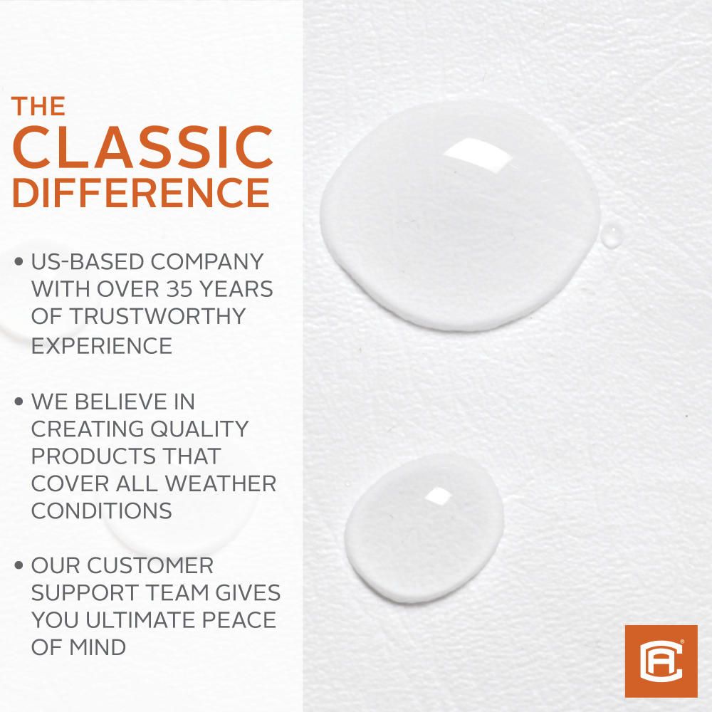 Classic Accessories 75170 Spare Tire Cover; Fits 31 Inch To 31-3/4 Inch Diameter Tires; Plain; Snow White; Vinyl; Water Proof/ UV And Mildew Resistant; Custom Fit; With Elasticized Back Hem