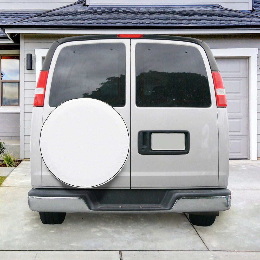 Classic Accessories 75170 Spare Tire Cover; Fits 31 Inch To 31-3/4 Inch Diameter Tires; Plain; Snow White; Vinyl; Water Proof/ UV And Mildew Resistant; Custom Fit; With Elasticized Back Hem
