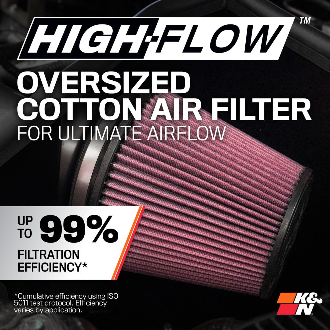 K&N 632565 K & N Filters 63-2565 - Cold Air Intake; 63 Series AirCharger ®; Black Polyethylene Tube; Red Filter; With Heat Shield