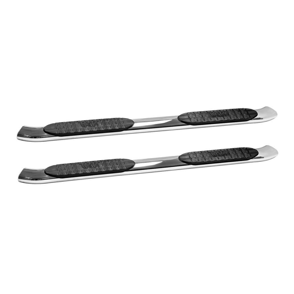Westin 2153580 Automotive 21-53580 - Nerf Bar; PRO TRAXX®; With Step Pads; 5 Inch Oval Bent; Polished; Stainless Steel; With Welded End Caps; Rocker Panel Mount