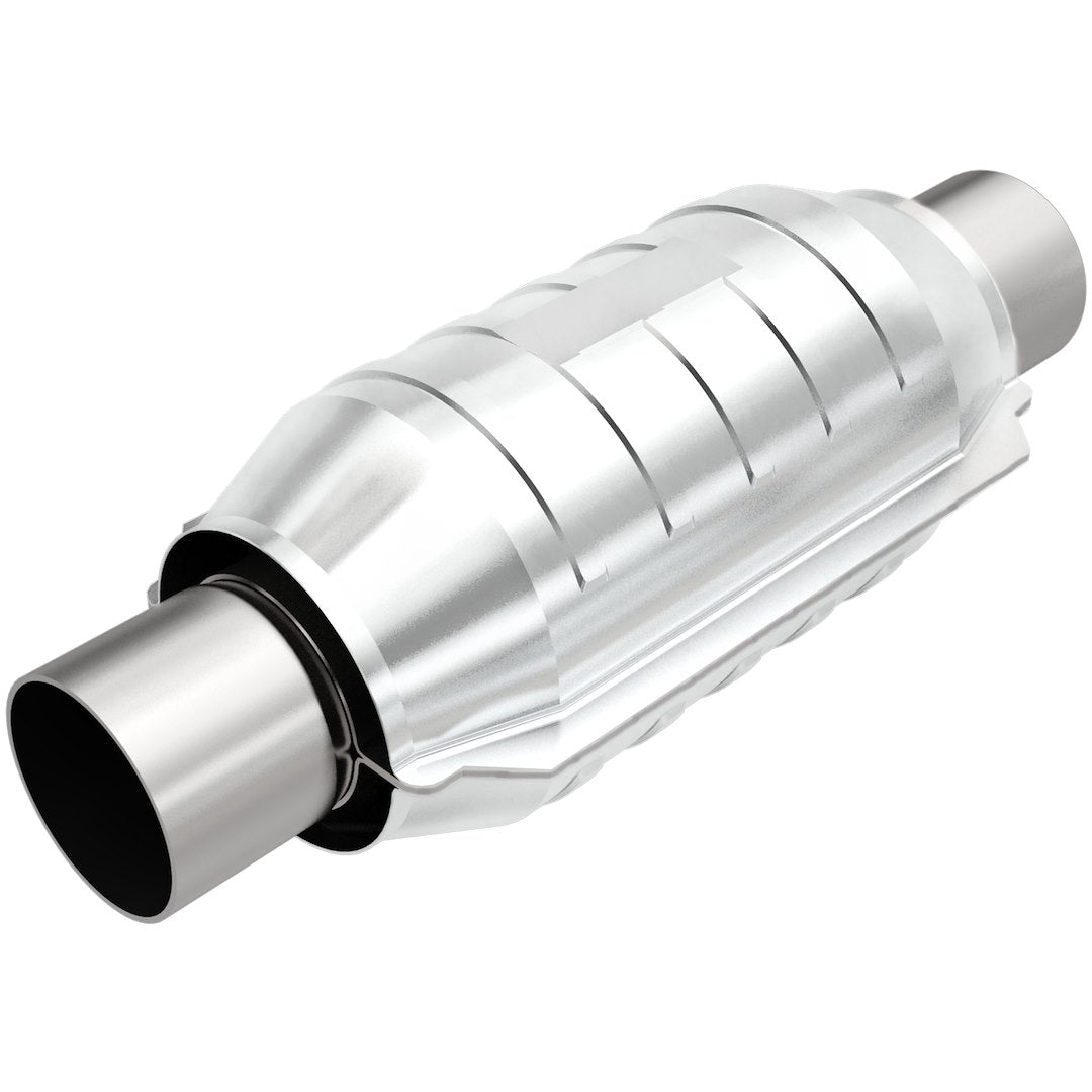 MagnaFlow Exhaust Products 54306 Magnaflow 48 State Converter  - Catalytic Converter; 5-1/8 Inch Diameter Stainless Steel Case; Single 2-1/2 Inch Slip Fit Inlet; Single 2-1/2 Inch Slip Fit Outlet; 9 Inch Body/ 13 Inch Overall Length