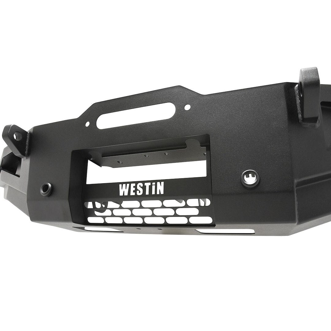 Westin 59711255 Automotive 59-711255 - Bumper; XTS; One Piece Design; Direct-Fit; Mounting Hardware Included; Without Grille Guard; Accommodates 8000 To 12000 Pound Winches; With D-Ring Mount; With Fog Light Cutouts; Textured Powder Coat; Black; Steel