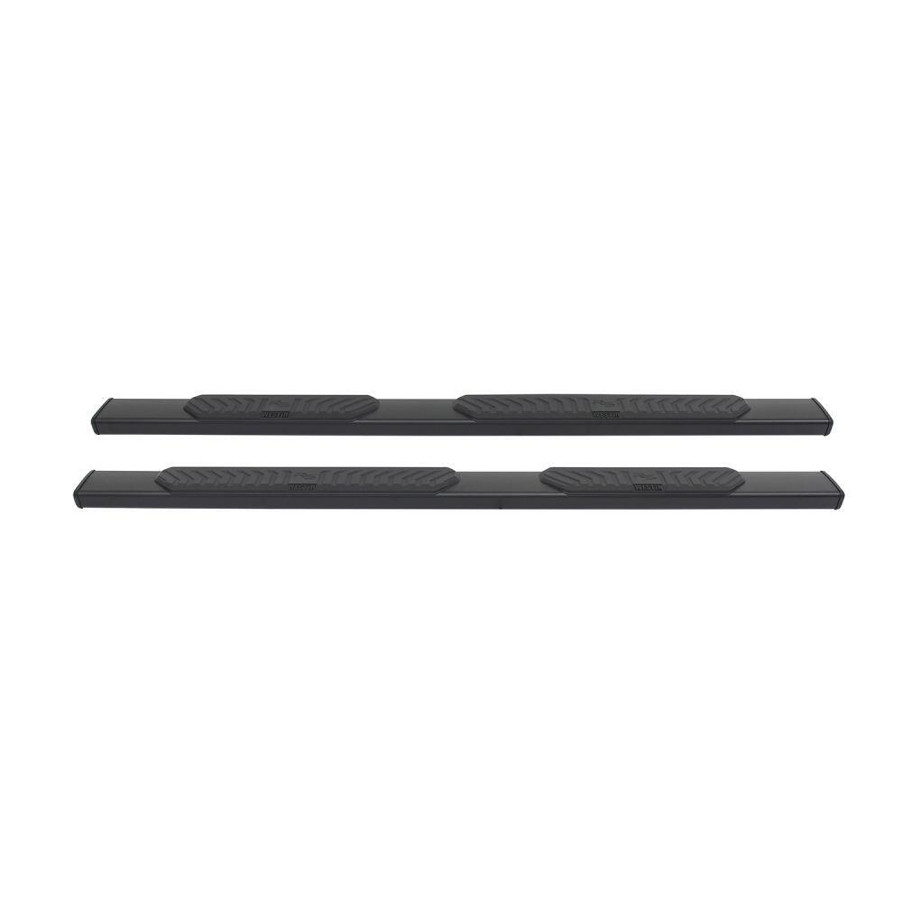 Westin 2851085 Automotive 28-51085 - Nerf Bar; R5 Series; With Step Pads; 5 Inch Oval Straight; Powder Coated; Black; Aluminum; With Black End Caps; Rocker Panel Mount; With 2-1/2 Inch To 3 Inch Drop (Depending On The Applications)
