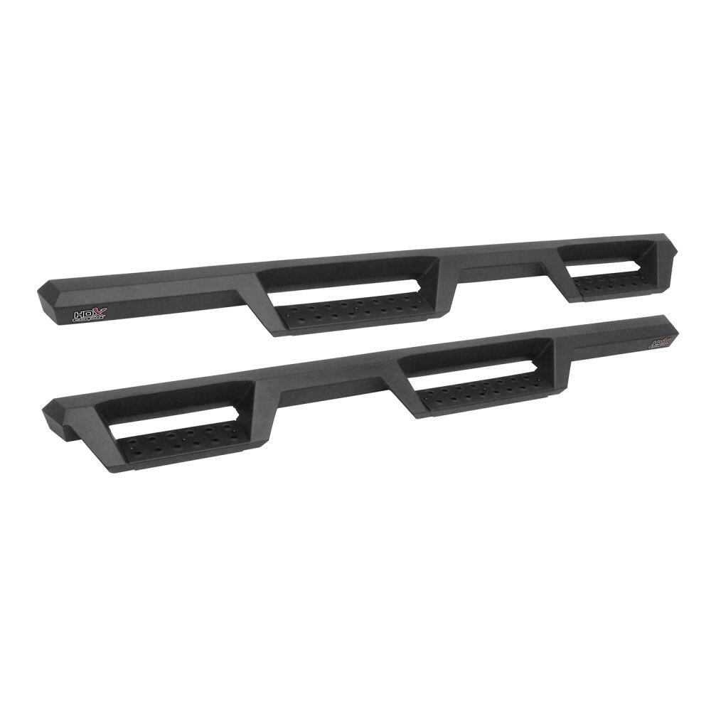 Westin 5613295 Automotive 56-13295 - Nerf Bar; HDX; With Drop Down Steps; 3 Inch Square Straight; Powder Coated; Black; Mild Steel; With Welded End Caps; Rocker Panel Mount