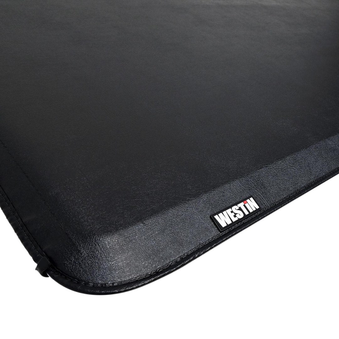 Westin 1911065 Automotive 19-11065 - Tonneau Cover; Soft Roll-Up Hook And Loop; Standard Profile; Not Hinged In Front; Black Satin; Vinyl; Lockable With Tailgate Handle; Not Compatible With Tool Box; Bed Rail Compatible; With Velcro Strap And Clamps