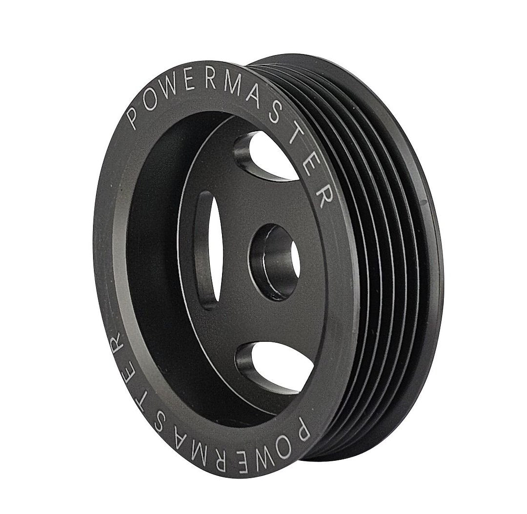 POWERMASTER 19635 196-35 - Alternator Pulley; For HPR Series Alternators; Six Groove; 3-1/2 Inch Outer Diameter; Hard Anodized; Black; Aluminum