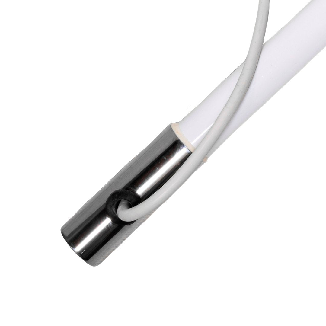 KJM A786AMFM A786-AMFM - AM/ FM Antenna; 8 Foot Length; T-Top/ Hard-Top Mount; 20 Foot RG-58 Length Cable; High-Gloss Polyurethane Finish; White; With 1 Inch - 14 Threaded Stainless Steel Ferrule And Motorola® Plug