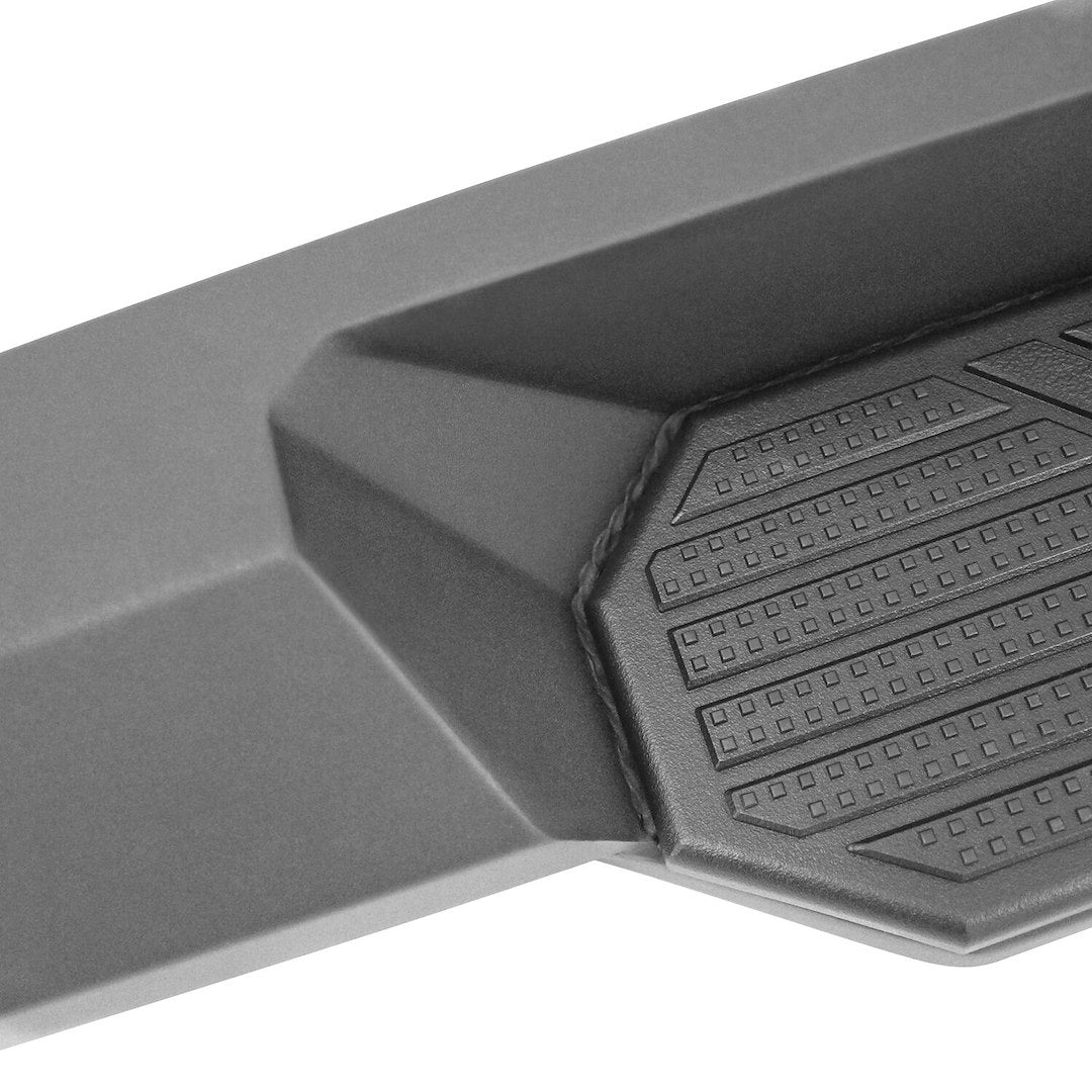 Westin 5624085 Automotive 56-24085 - Nerf Bar; HDX Xtreme; With Step Pads; 3 Inch Square Straight; Textured Powder Coat; Black; Steel; With Welded End Caps; Rocker Panel Mount