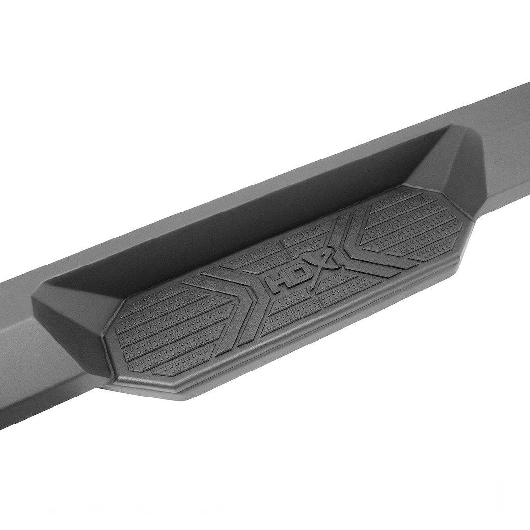 Westin 5624075 Automotive 56-24075 - Nerf Bar; HDX Xtreme; With Step Pads; 3 Inch Square Straight; Textured Powder Coat; Black; Steel; With Welded End Caps; Rocker Panel Mount