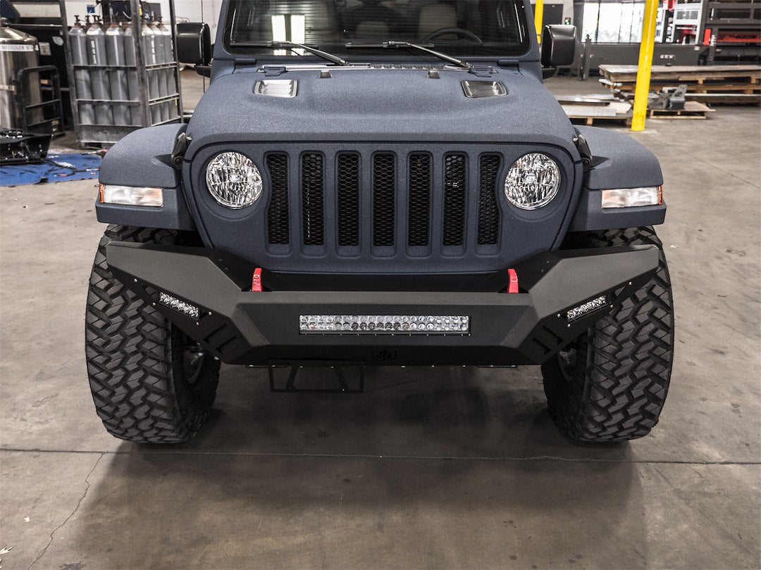Road Armor 5183XFSPB Skid Plate; SPARTAN™; Bumper; Powder Coated; Satin Black; Steel