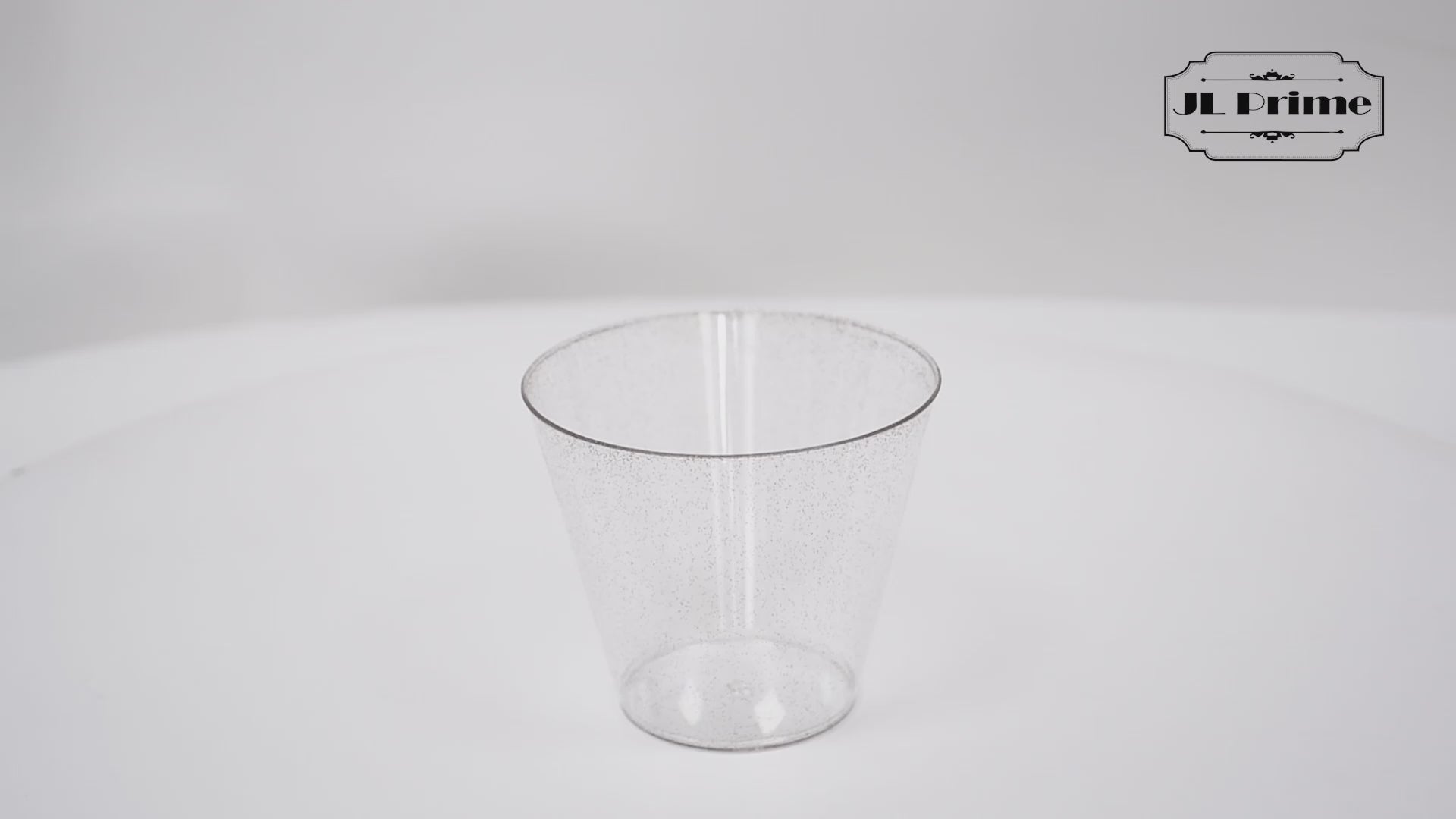 10 oz Clear Plastic Cups Old Fashioned Tumblers Gold Rimmed