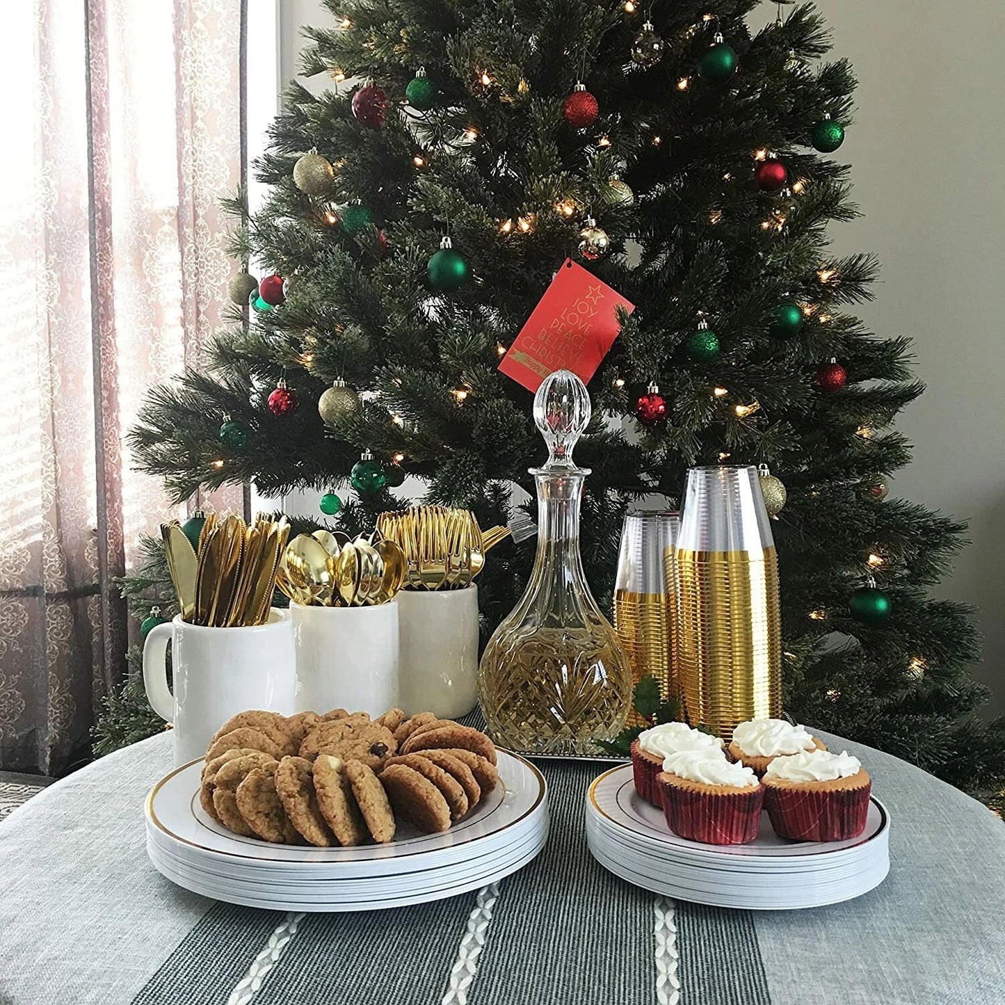 JL Prime 300 Gold Plastic Silverware Set, Gold Plastic Cutlery Set, Heavy Duty Utensils for Party & Wedding, Disposable Gold Flatware, 100 Plastic Forks, 100 Plastic Spoons, 100 Plastic Knives