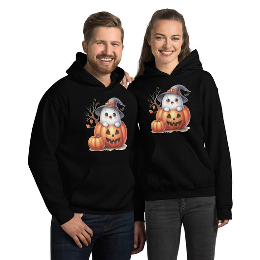 Halloween Hoodie, Soft & Stylish Cotton-Poly Blend, Air-Jet Spun Yarn for Reduced Pilling, Double-Lined Hood with Drawcord, Front Pouch Pocket, Rib-Knit Cuffs, Quarter-Turned Body, Ideal for Cooler Evenings