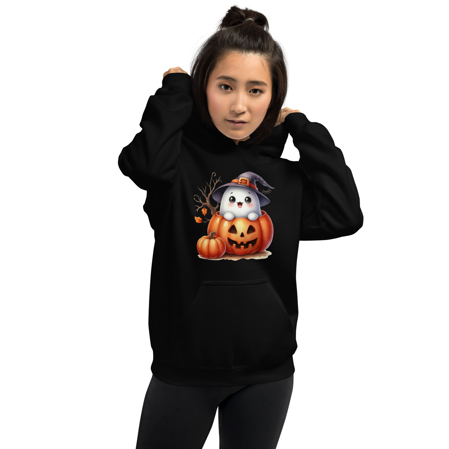 Halloween Hoodie, Soft & Stylish Cotton-Poly Blend, Air-Jet Spun Yarn for Reduced Pilling, Double-Lined Hood with Drawcord, Front Pouch Pocket, Rib-Knit Cuffs, Quarter-Turned Body, Ideal for Cooler Evenings