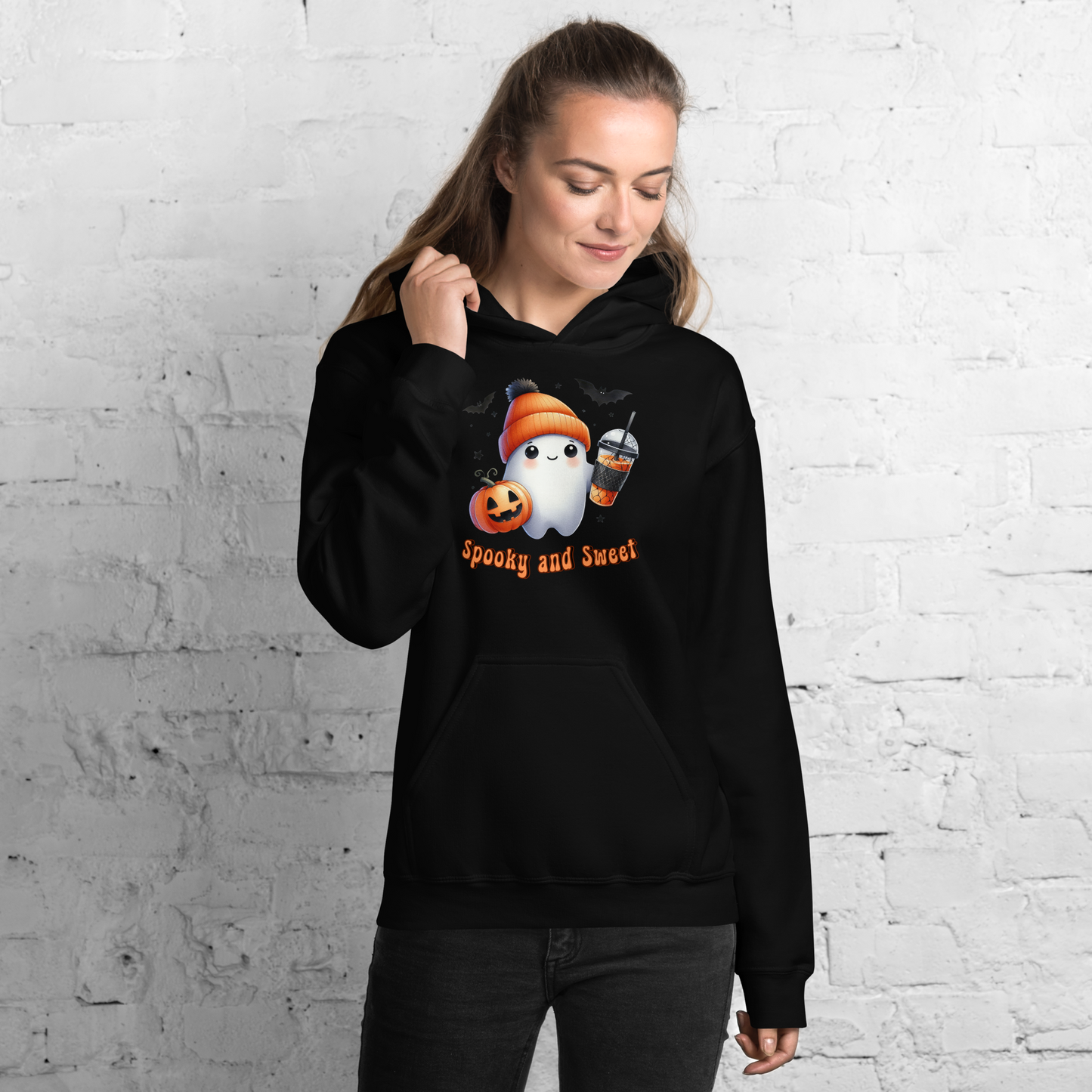 Halloween Hoodie, Air-Jet Spun Yarn for Reduced Pilling, Soft & Stylish Cotton-Poly Blend, Double-Lined Hood with Drawcord, Front Pouch Pocket, Rib-Knit Cuffs, Quarter-Turned Body, Ideal for Cooler Evenings