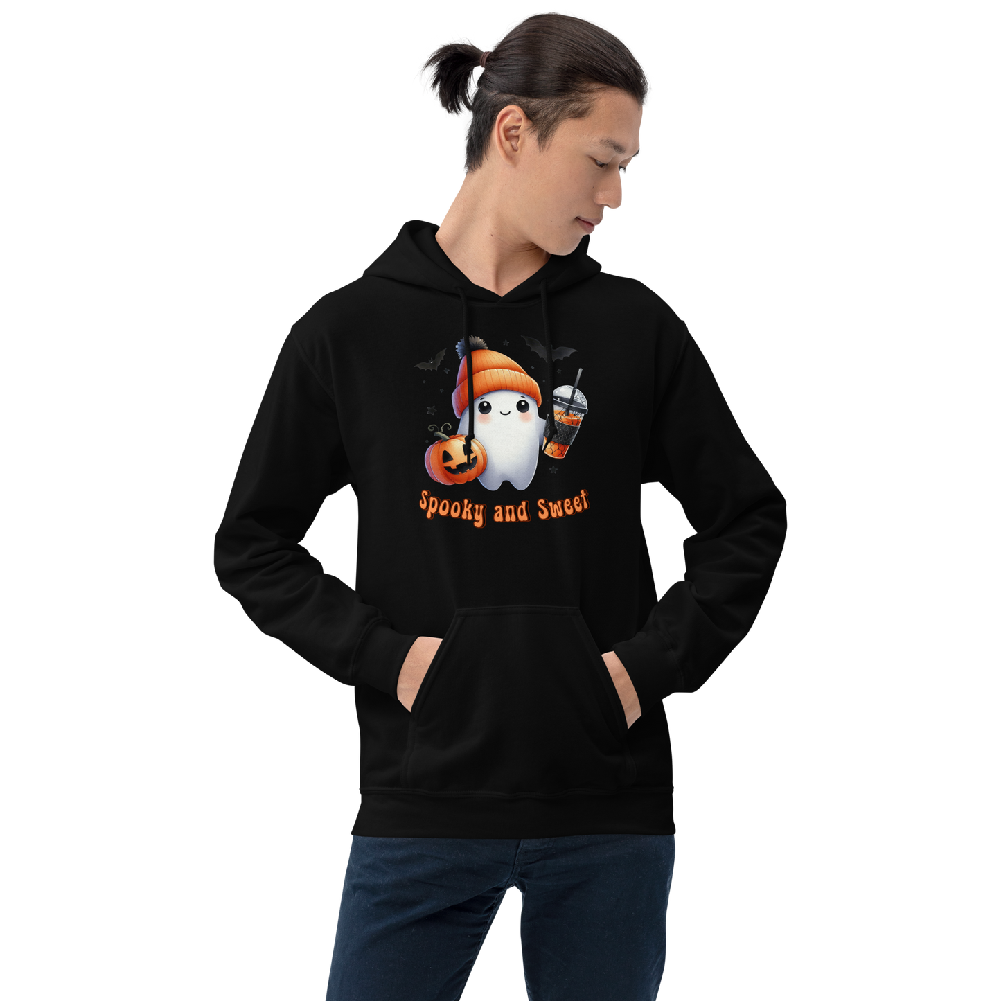 Halloween Hoodie, Air-Jet Spun Yarn for Reduced Pilling, Soft & Stylish Cotton-Poly Blend, Double-Lined Hood with Drawcord, Front Pouch Pocket, Rib-Knit Cuffs, Quarter-Turned Body, Ideal for Cooler Evenings