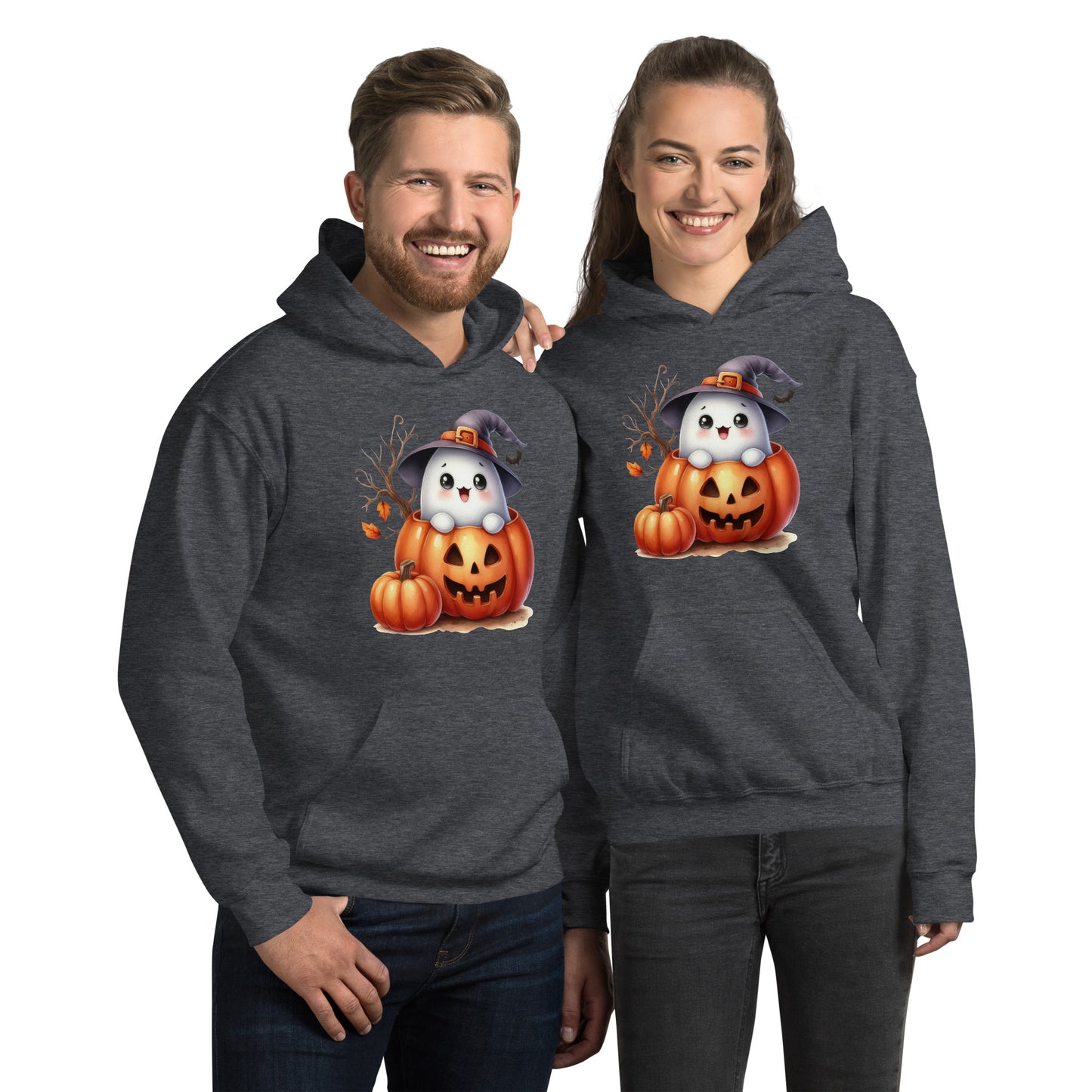 Halloween Hoodie, Soft & Stylish Cotton-Poly Blend, Air-Jet Spun Yarn for Reduced Pilling, Double-Lined Hood with Drawcord, Front Pouch Pocket, Rib-Knit Cuffs, Quarter-Turned Body, Ideal for Cooler Evenings