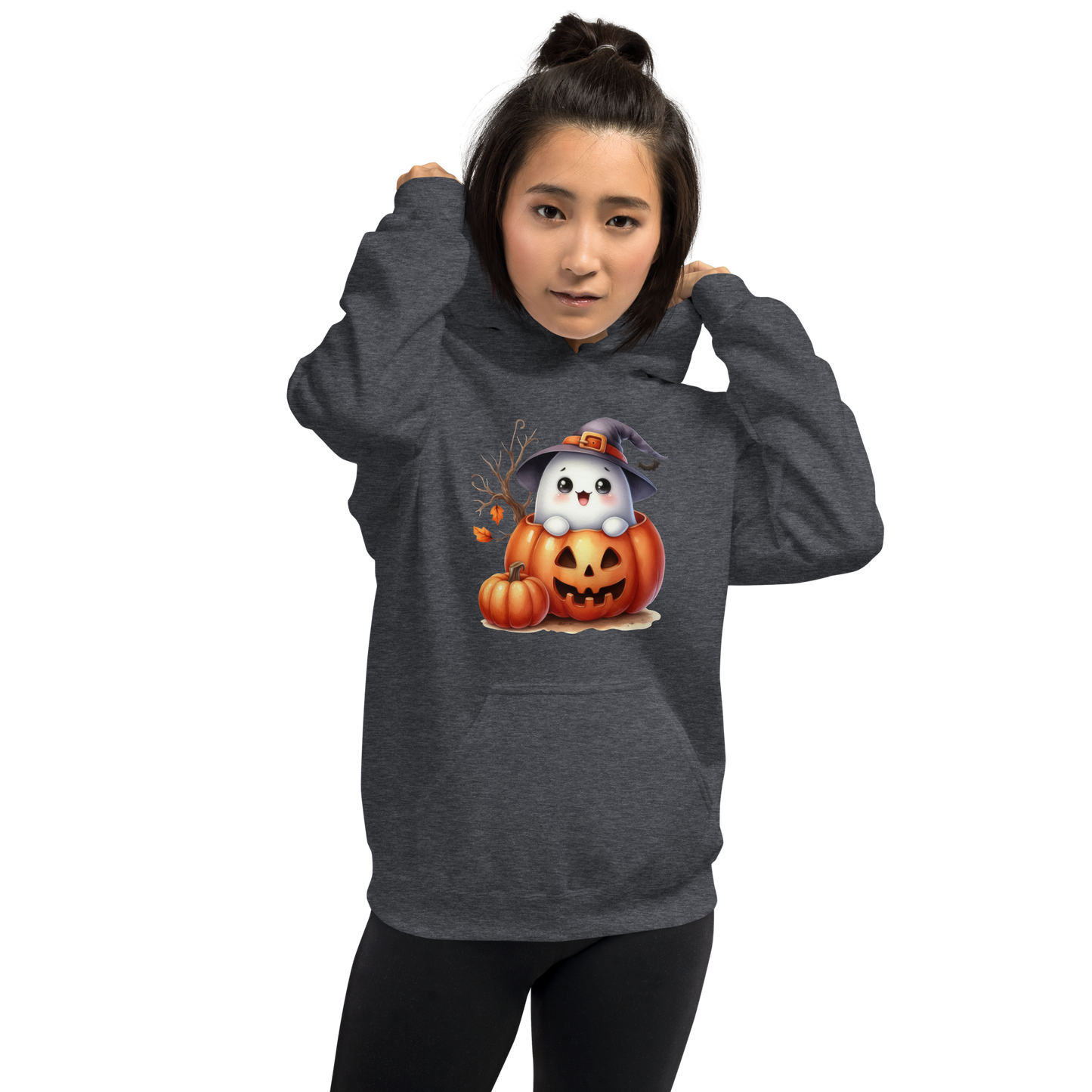 Halloween Hoodie, Soft & Stylish Cotton-Poly Blend, Air-Jet Spun Yarn for Reduced Pilling, Double-Lined Hood with Drawcord, Front Pouch Pocket, Rib-Knit Cuffs, Quarter-Turned Body, Ideal for Cooler Evenings