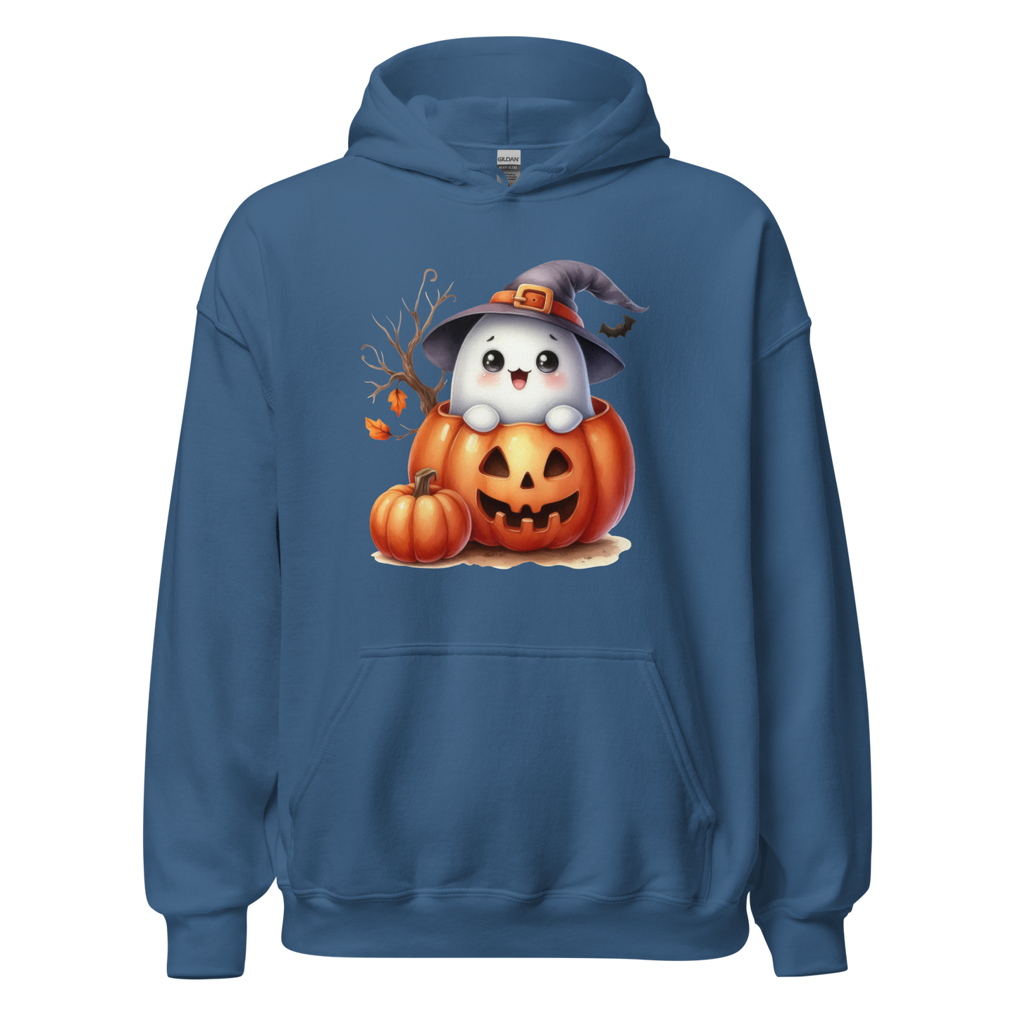 Halloween Hoodie, Soft & Stylish Cotton-Poly Blend, Air-Jet Spun Yarn for Reduced Pilling, Double-Lined Hood with Drawcord, Front Pouch Pocket, Rib-Knit Cuffs, Quarter-Turned Body, Ideal for Cooler Evenings