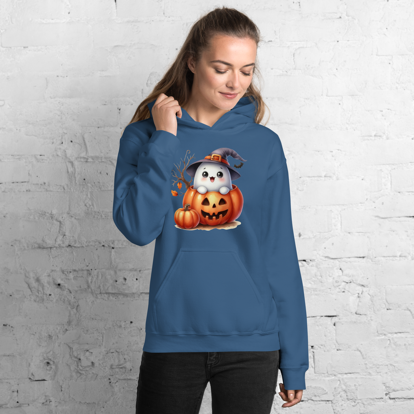 Halloween Hoodie, Soft & Stylish Cotton-Poly Blend, Air-Jet Spun Yarn for Reduced Pilling, Double-Lined Hood with Drawcord, Front Pouch Pocket, Rib-Knit Cuffs, Quarter-Turned Body, Ideal for Cooler Evenings