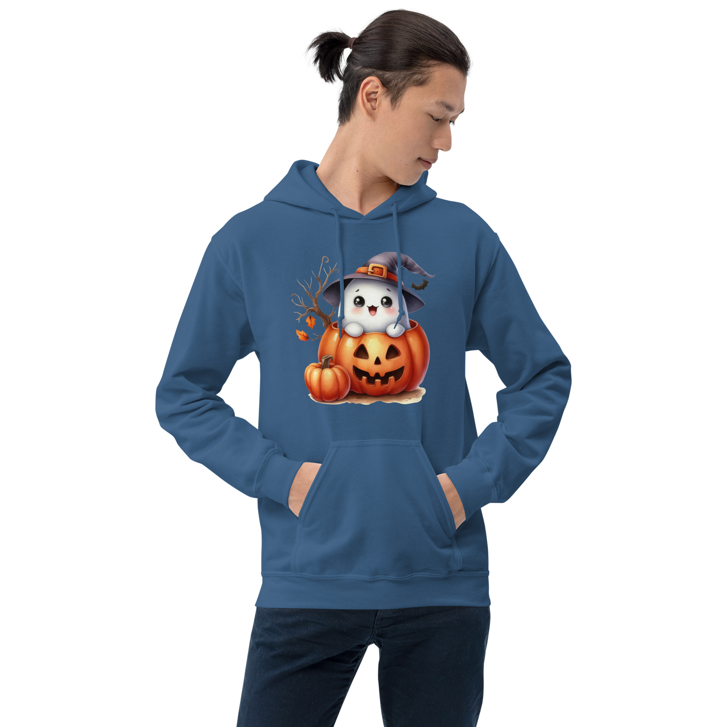 Halloween Hoodie, Soft & Stylish Cotton-Poly Blend, Air-Jet Spun Yarn for Reduced Pilling, Double-Lined Hood with Drawcord, Front Pouch Pocket, Rib-Knit Cuffs, Quarter-Turned Body, Ideal for Cooler Evenings