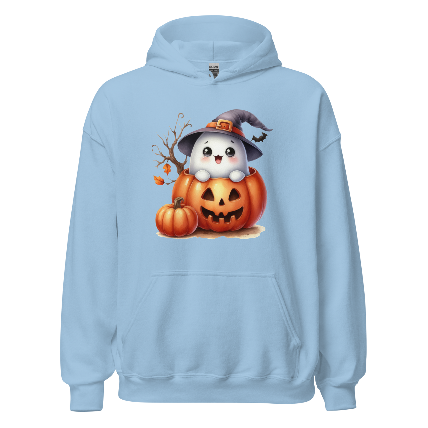 Halloween Hoodie, Soft & Stylish Cotton-Poly Blend, Air-Jet Spun Yarn for Reduced Pilling, Double-Lined Hood with Drawcord, Front Pouch Pocket, Rib-Knit Cuffs, Quarter-Turned Body, Ideal for Cooler Evenings