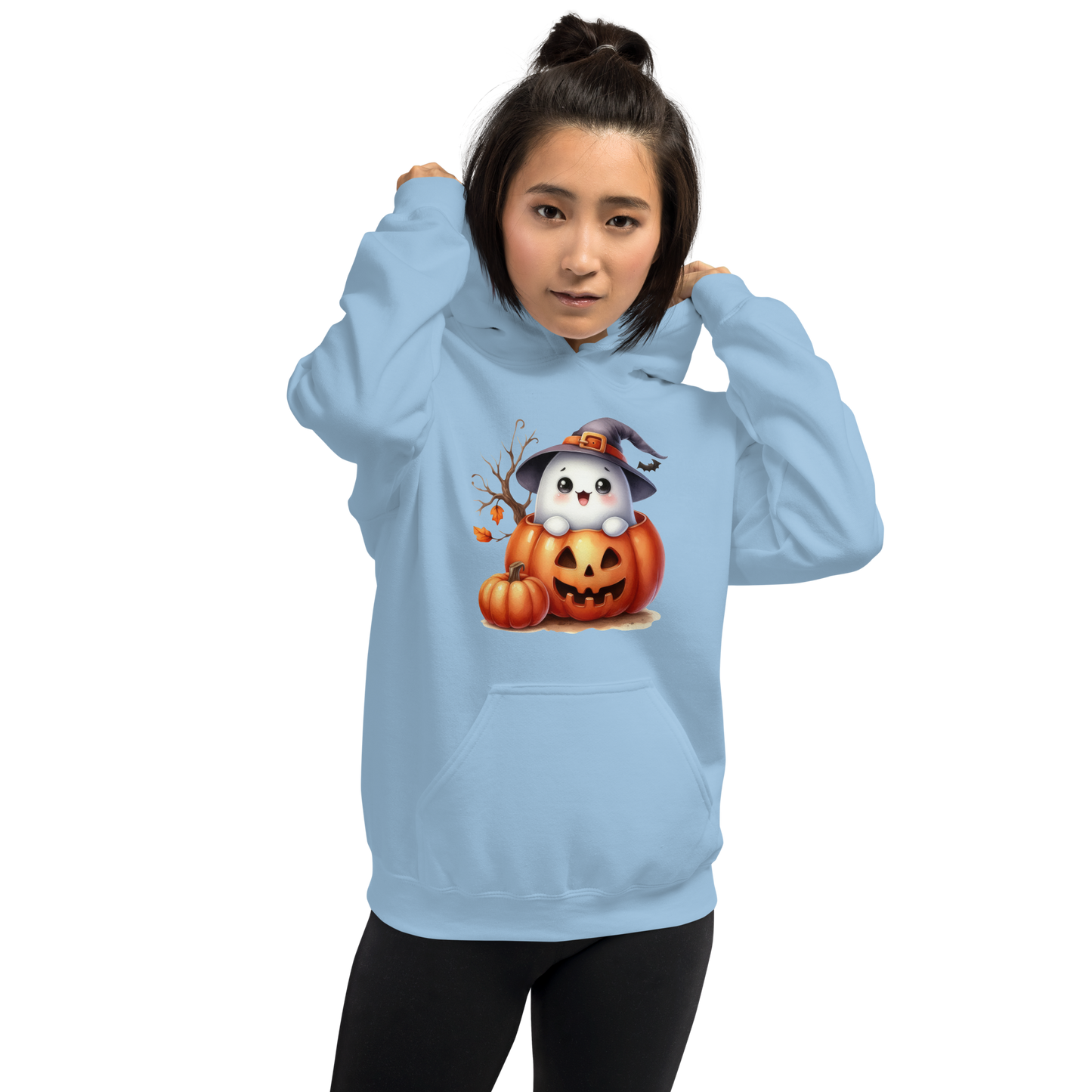 Halloween Hoodie, Soft & Stylish Cotton-Poly Blend, Air-Jet Spun Yarn for Reduced Pilling, Double-Lined Hood with Drawcord, Front Pouch Pocket, Rib-Knit Cuffs, Quarter-Turned Body, Ideal for Cooler Evenings