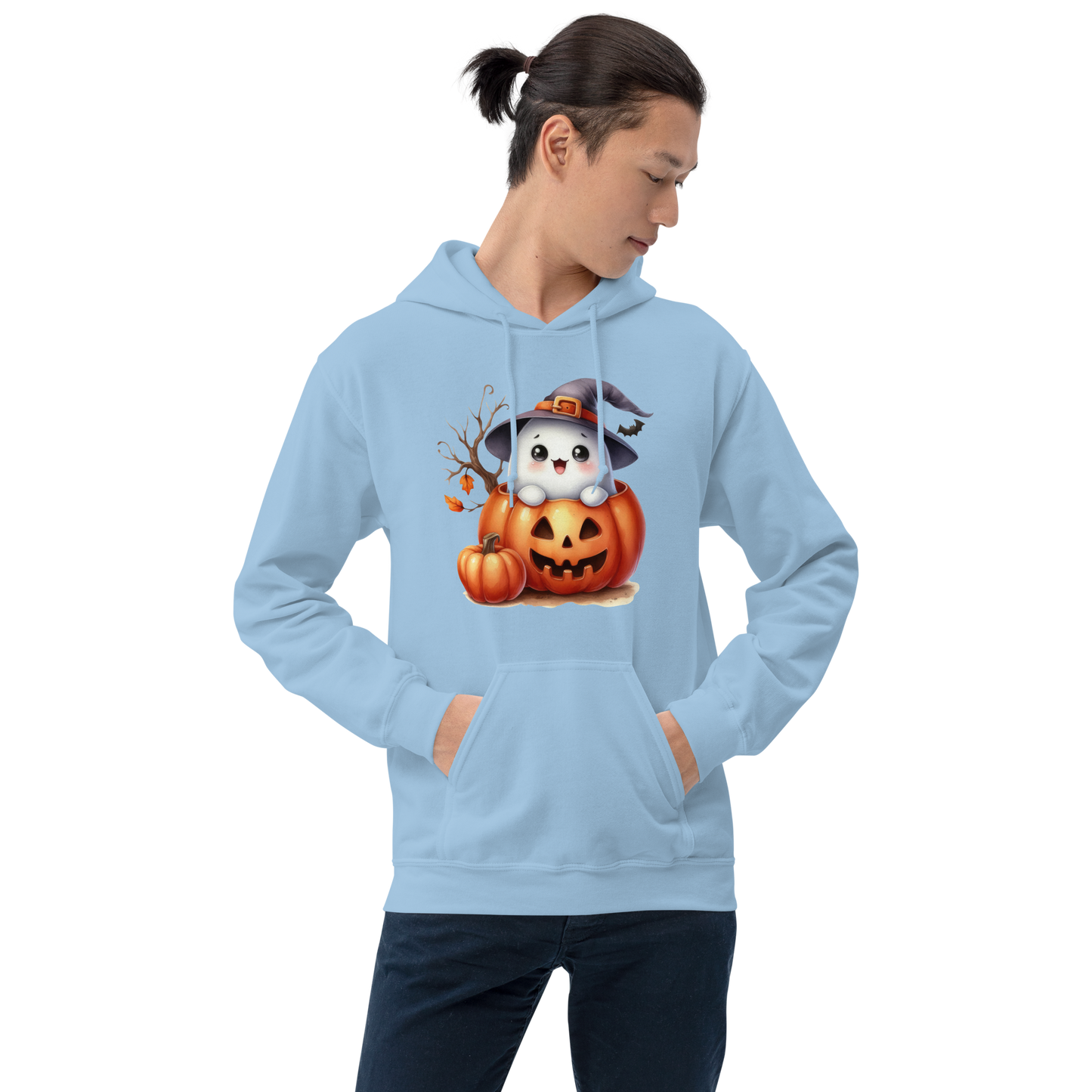 Halloween Hoodie, Soft & Stylish Cotton-Poly Blend, Air-Jet Spun Yarn for Reduced Pilling, Double-Lined Hood with Drawcord, Front Pouch Pocket, Rib-Knit Cuffs, Quarter-Turned Body, Ideal for Cooler Evenings