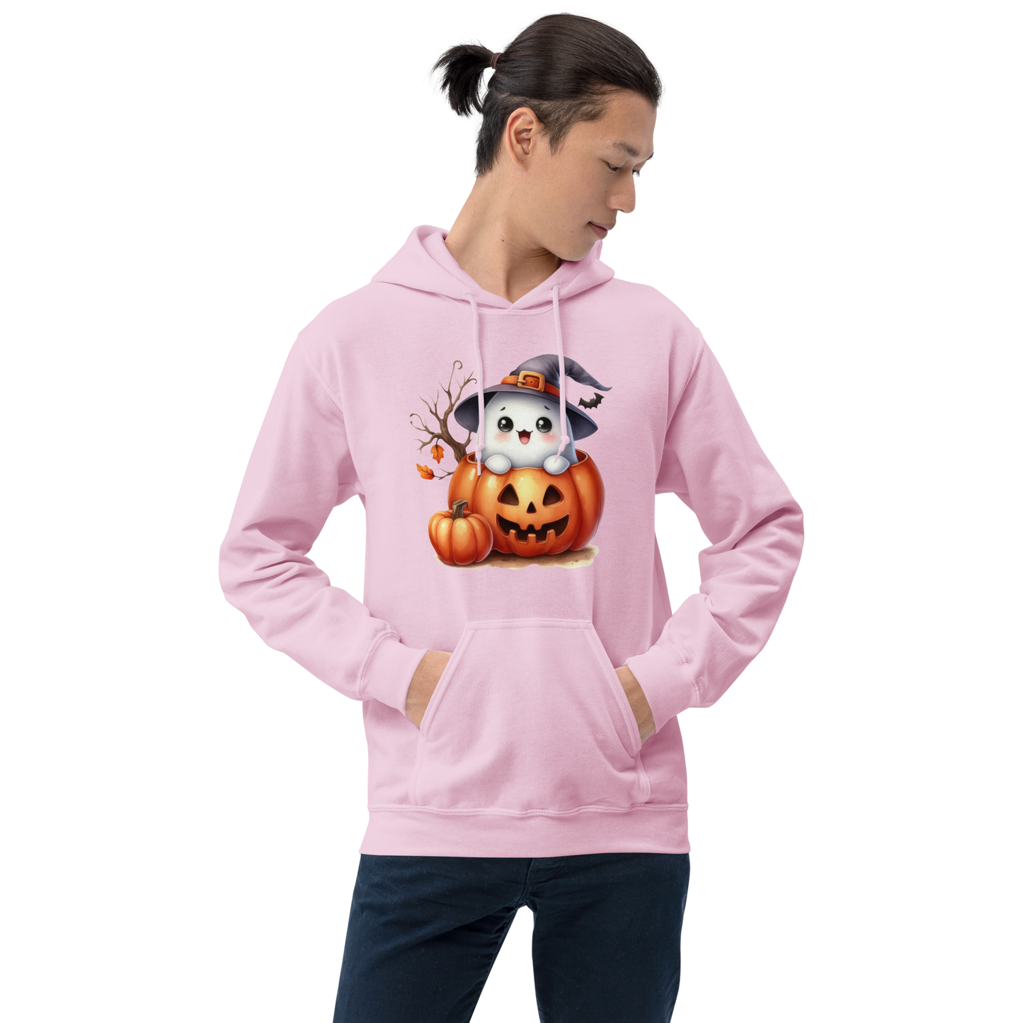 Halloween Hoodie, Soft & Stylish Cotton-Poly Blend, Air-Jet Spun Yarn for Reduced Pilling, Double-Lined Hood with Drawcord, Front Pouch Pocket, Rib-Knit Cuffs, Quarter-Turned Body, Ideal for Cooler Evenings