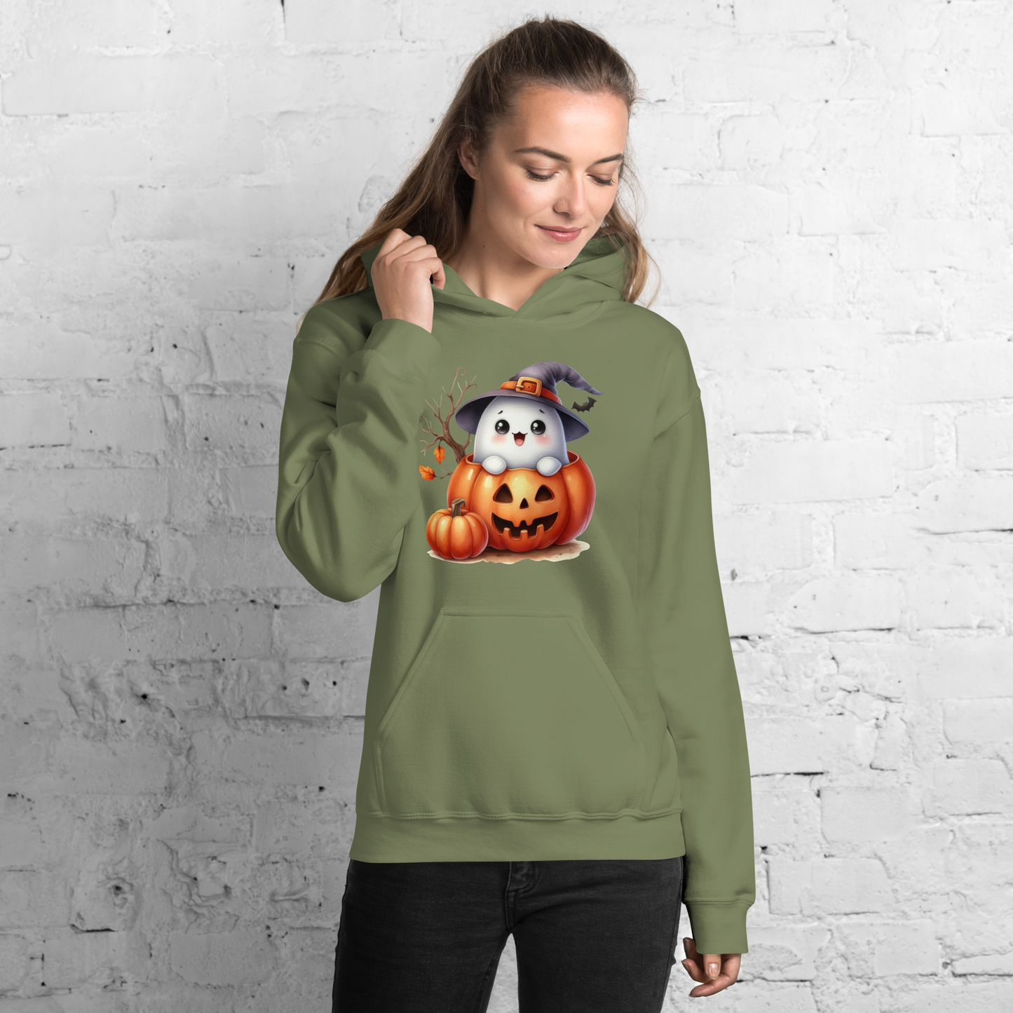 Halloween Hoodie, Soft & Stylish Cotton-Poly Blend, Air-Jet Spun Yarn for Reduced Pilling, Double-Lined Hood with Drawcord, Front Pouch Pocket, Rib-Knit Cuffs, Quarter-Turned Body, Ideal for Cooler Evenings