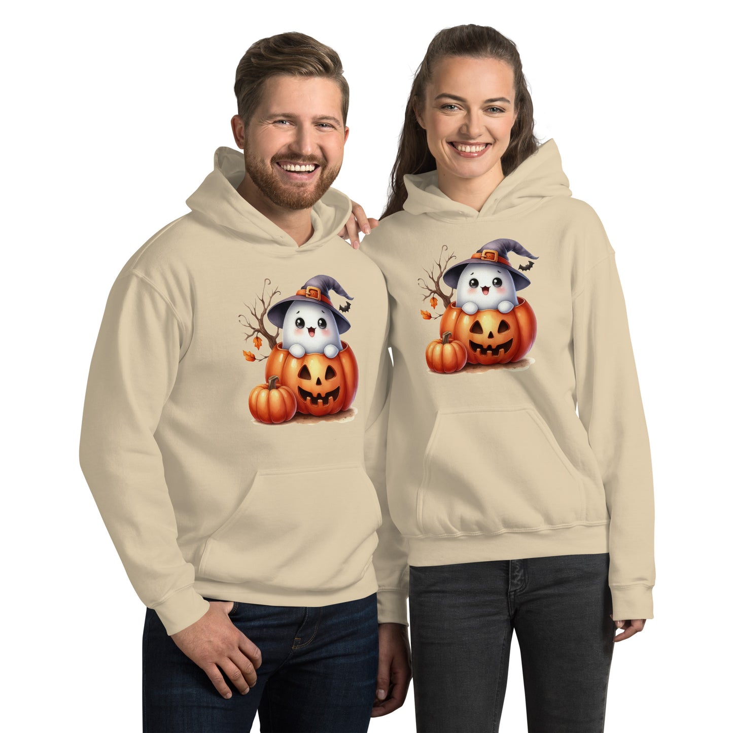 Halloween Hoodie, Soft & Stylish Cotton-Poly Blend, Air-Jet Spun Yarn for Reduced Pilling, Double-Lined Hood with Drawcord, Front Pouch Pocket, Rib-Knit Cuffs, Quarter-Turned Body, Ideal for Cooler Evenings