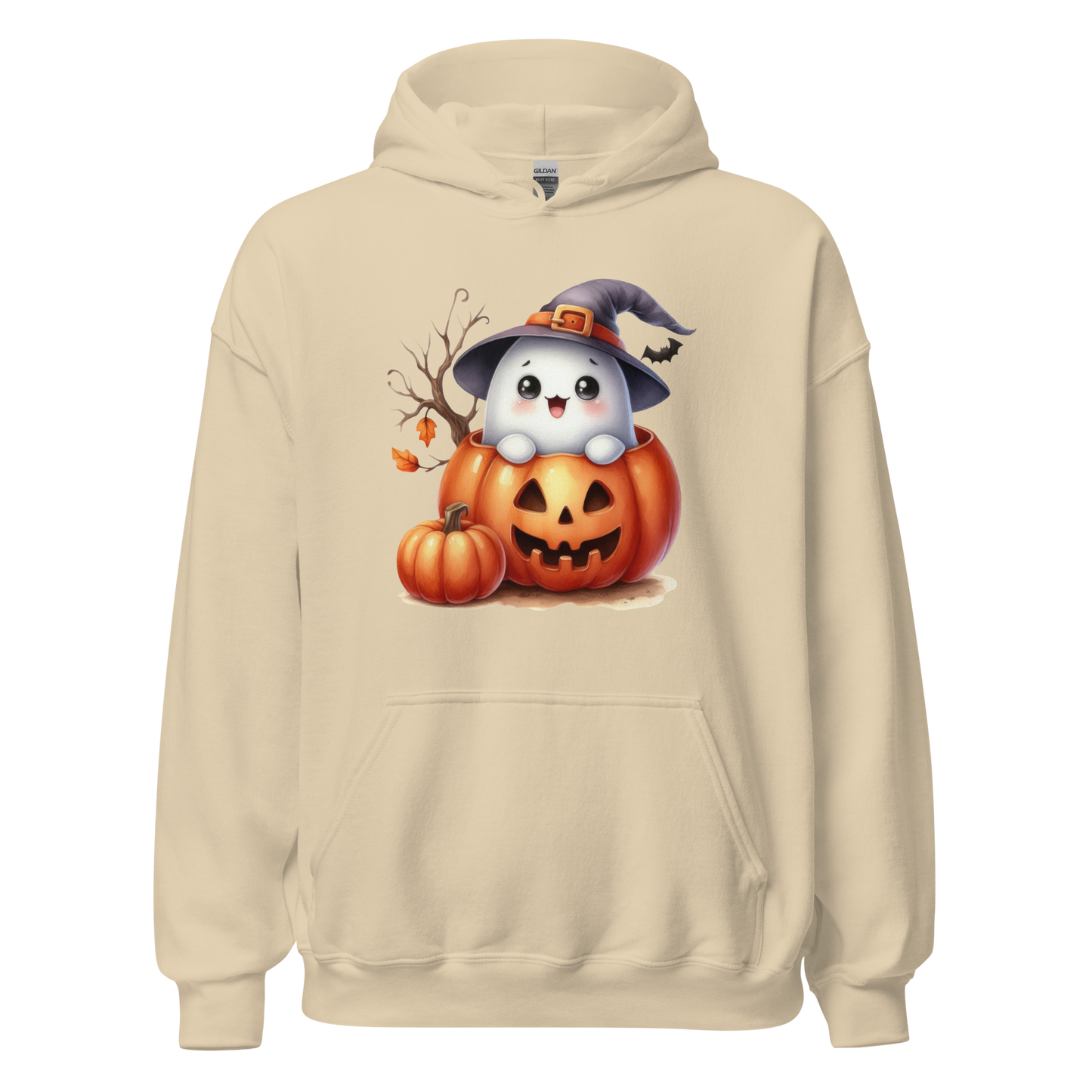 Halloween Hoodie, Soft & Stylish Cotton-Poly Blend, Air-Jet Spun Yarn for Reduced Pilling, Double-Lined Hood with Drawcord, Front Pouch Pocket, Rib-Knit Cuffs, Quarter-Turned Body, Ideal for Cooler Evenings