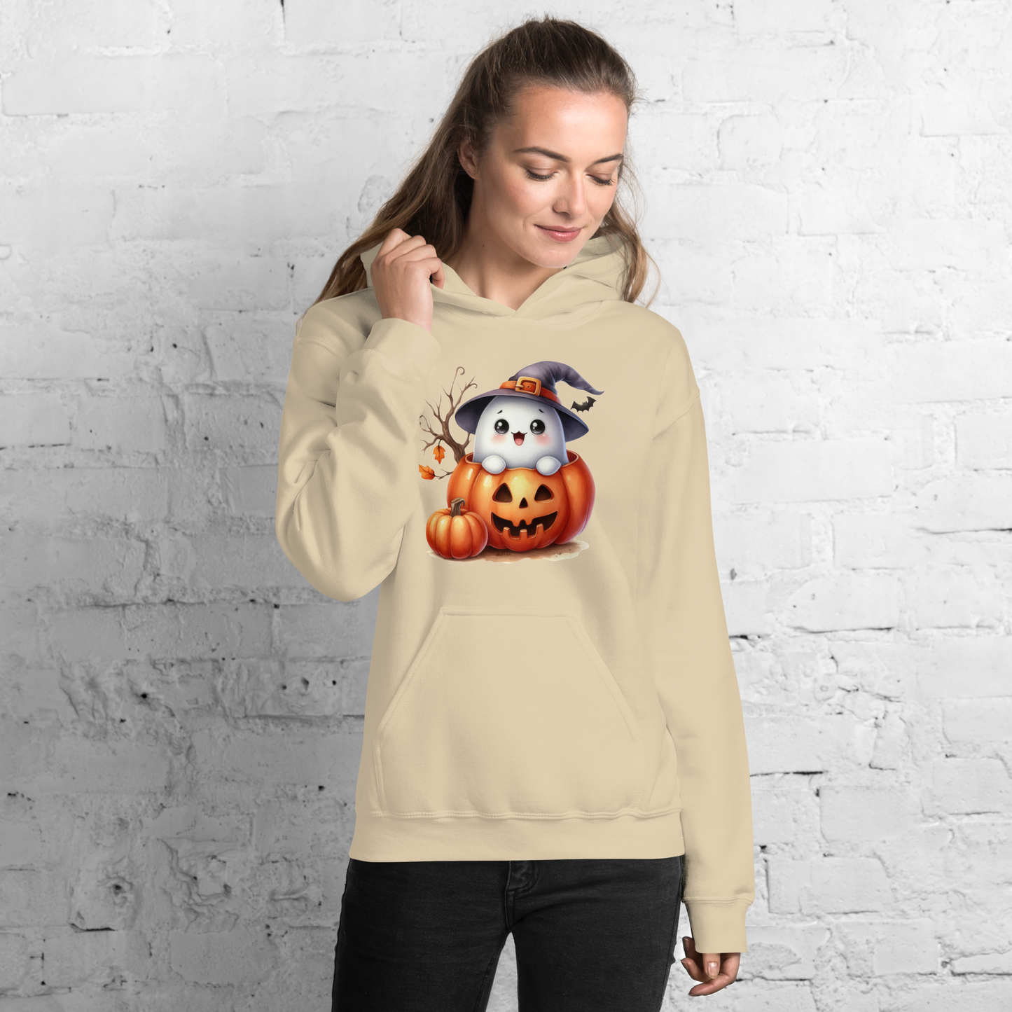 Halloween Hoodie, Soft & Stylish Cotton-Poly Blend, Air-Jet Spun Yarn for Reduced Pilling, Double-Lined Hood with Drawcord, Front Pouch Pocket, Rib-Knit Cuffs, Quarter-Turned Body, Ideal for Cooler Evenings