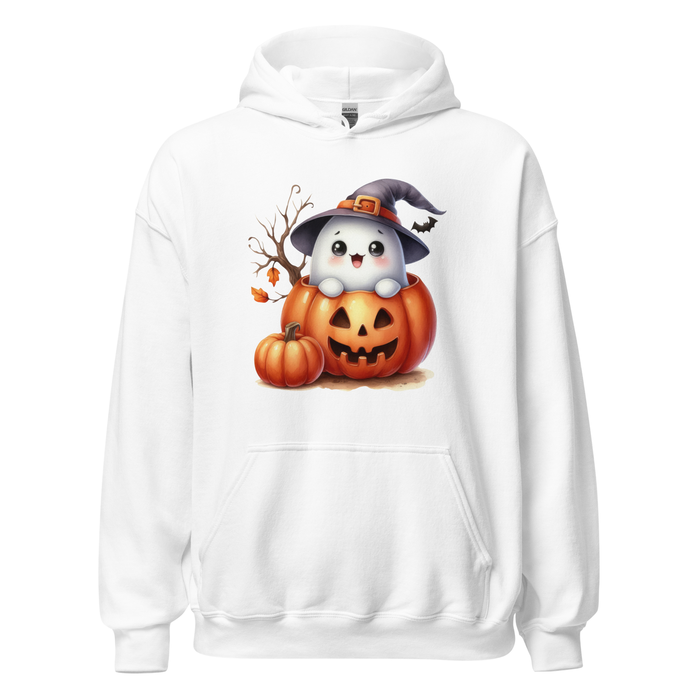 Halloween Hoodie, Soft & Stylish Cotton-Poly Blend, Air-Jet Spun Yarn for Reduced Pilling, Double-Lined Hood with Drawcord, Front Pouch Pocket, Rib-Knit Cuffs, Quarter-Turned Body, Ideal for Cooler Evenings