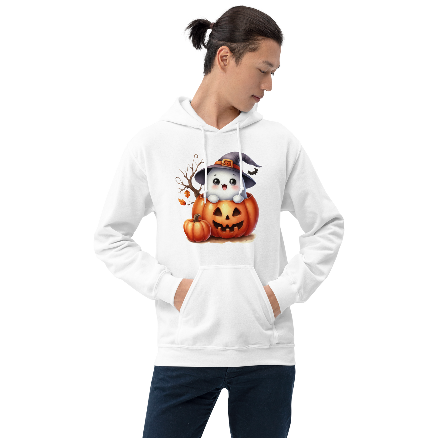 Halloween Hoodie, Soft & Stylish Cotton-Poly Blend, Air-Jet Spun Yarn for Reduced Pilling, Double-Lined Hood with Drawcord, Front Pouch Pocket, Rib-Knit Cuffs, Quarter-Turned Body, Ideal for Cooler Evenings